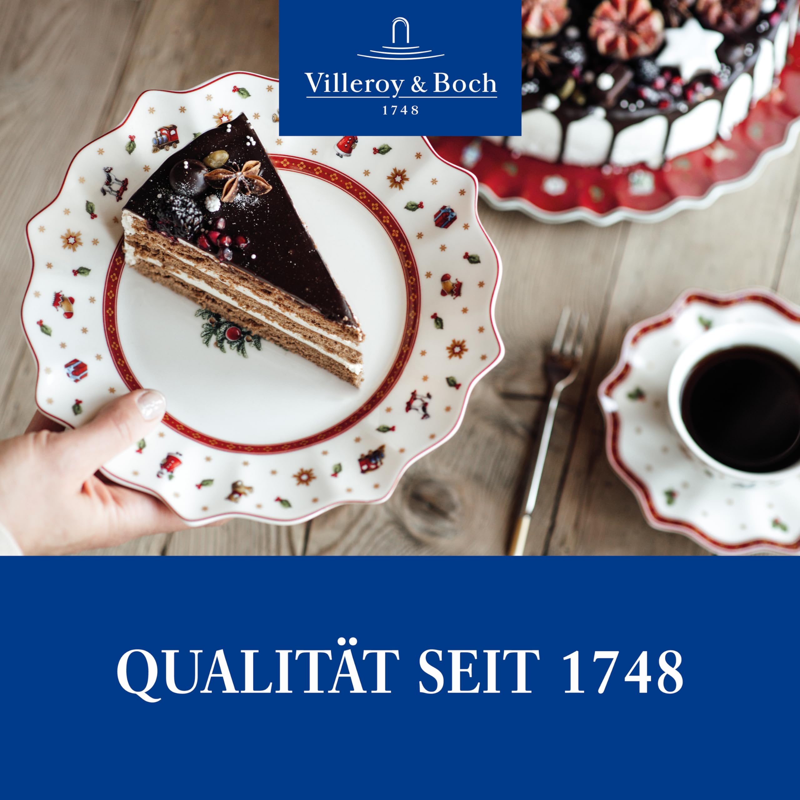 Villeroy & Boch Toy’s Delight Tafelservice 12-tlg – Weihnachtliches Geschirrset mit Speisetellern, Suppentellern & Frühstückstellern